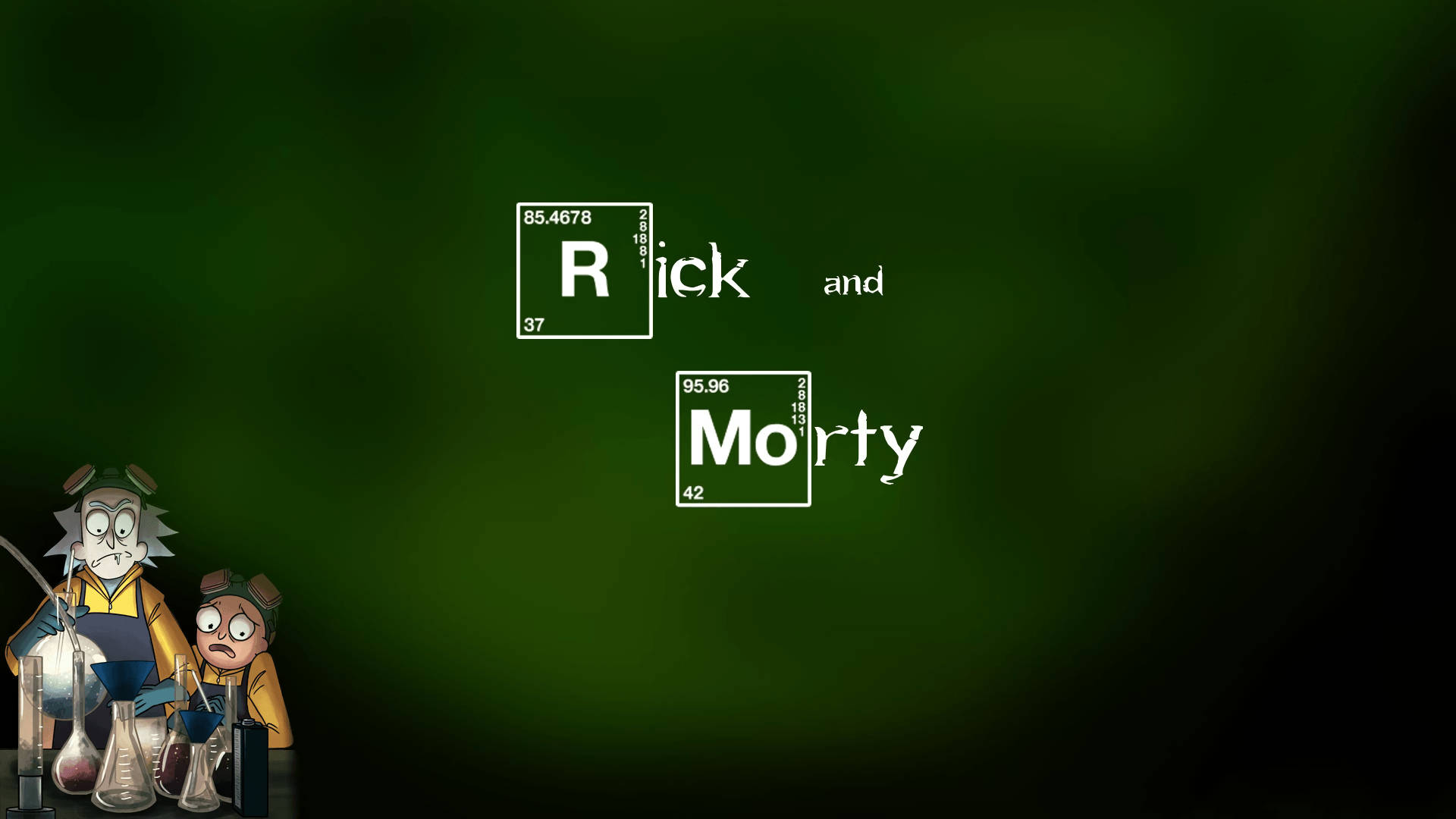 Rick and Morty Dive into Chemistry Wallpaper