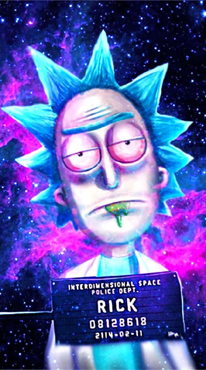 Rick And Morty Fan Art Mug Shot In Galaxy Wallpaper