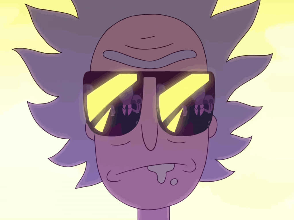 Rick And Morty Fan Art With Reflective Sunglasses Wallpaper