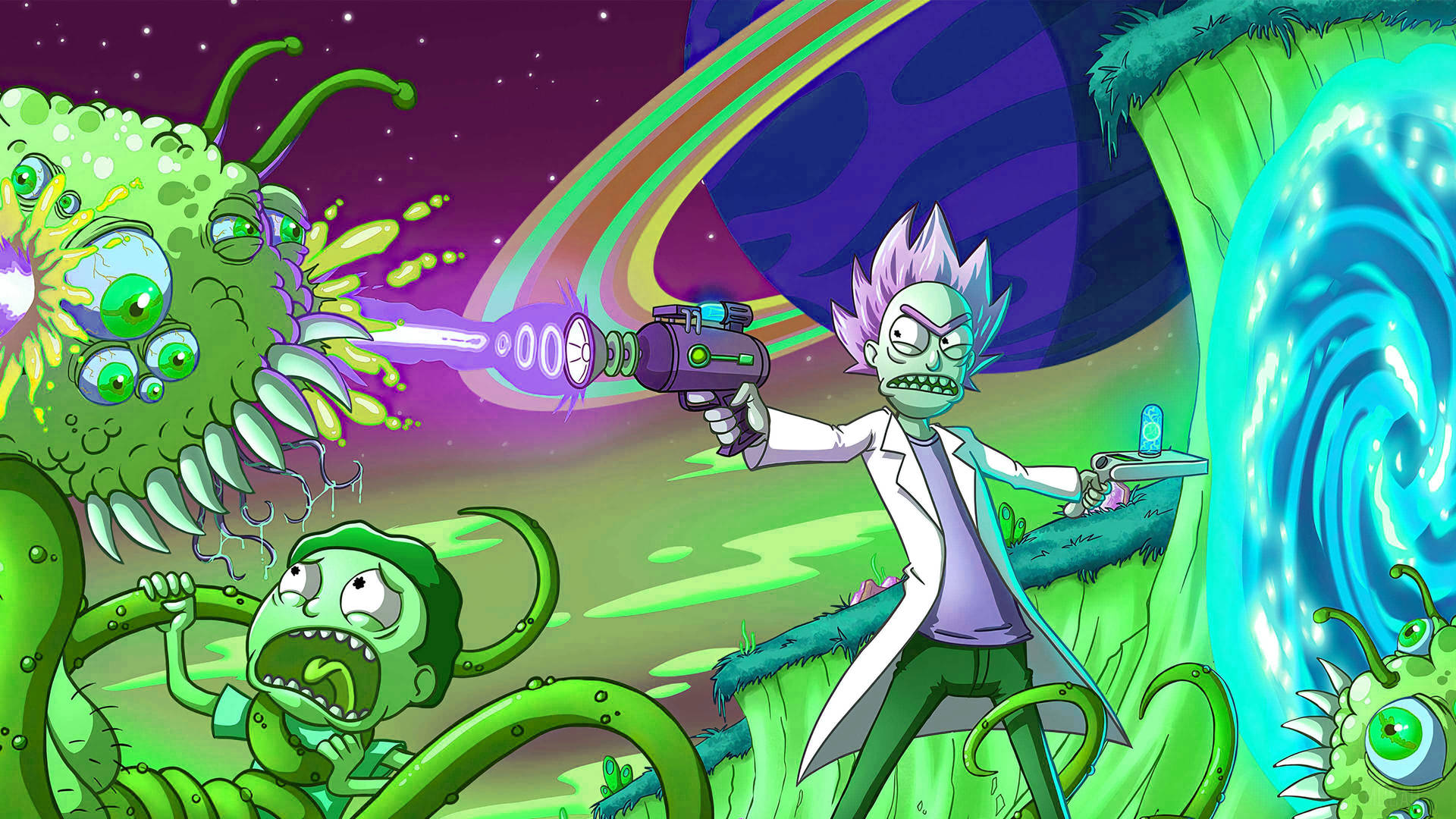 Get Stuck Down the Rabbit Hole with Rick and Morty Wallpaper