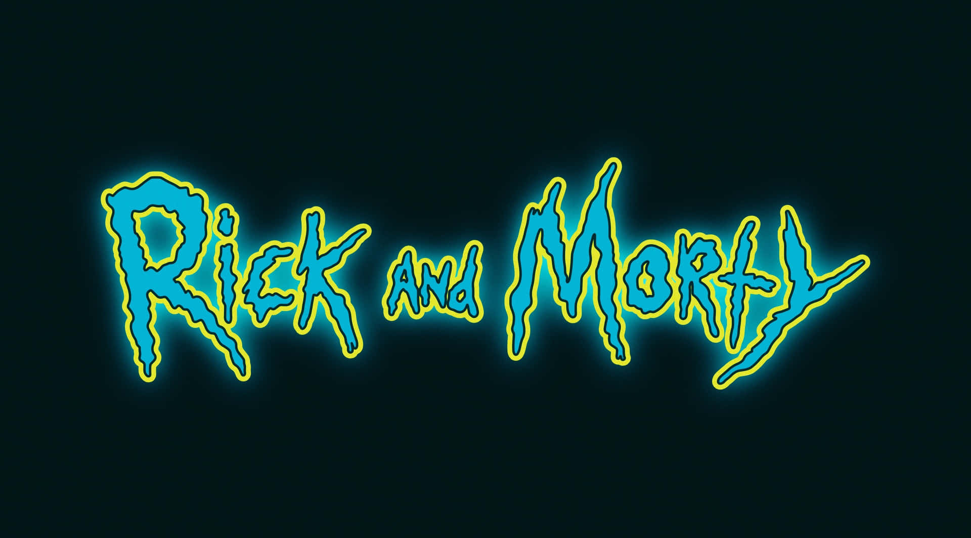 Rickand Morty Titolo Art Word Per Laptop Sfondo