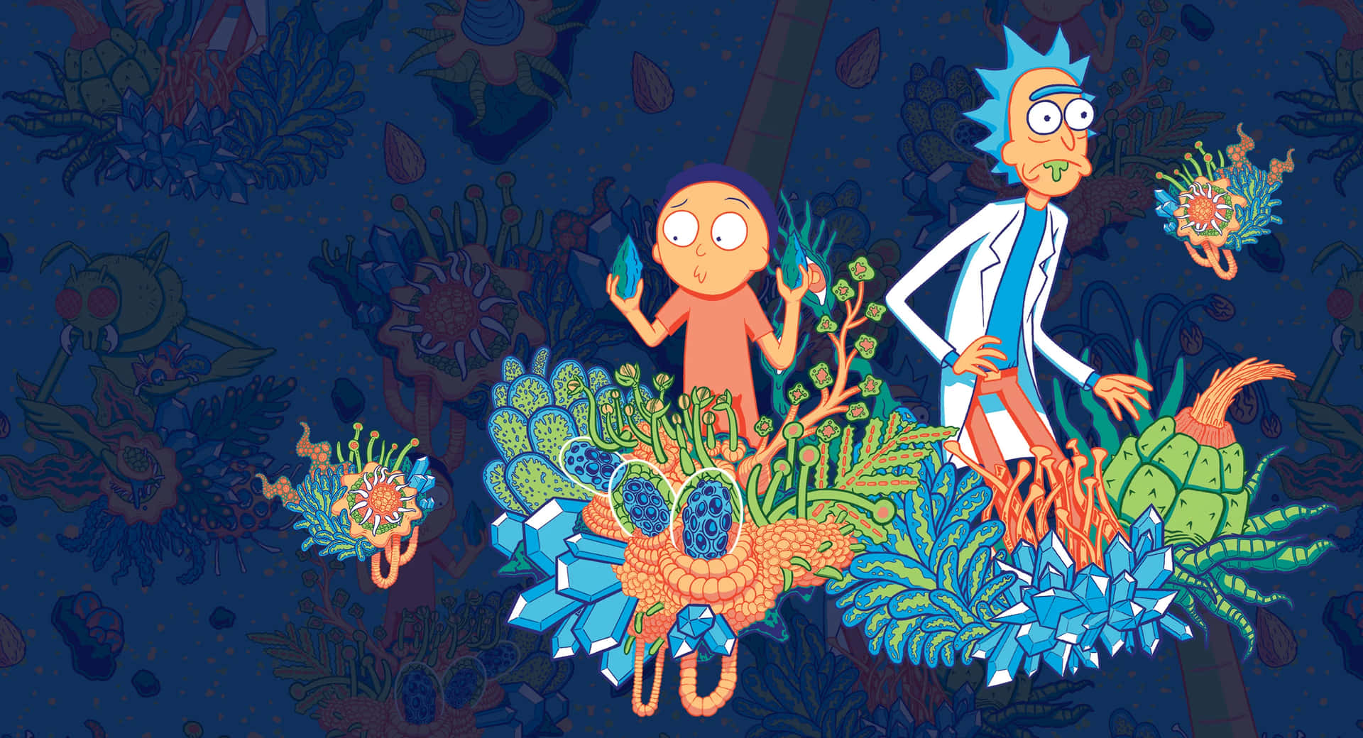 Rick And Morty Lost Paradise Art Laptop Wallpaper