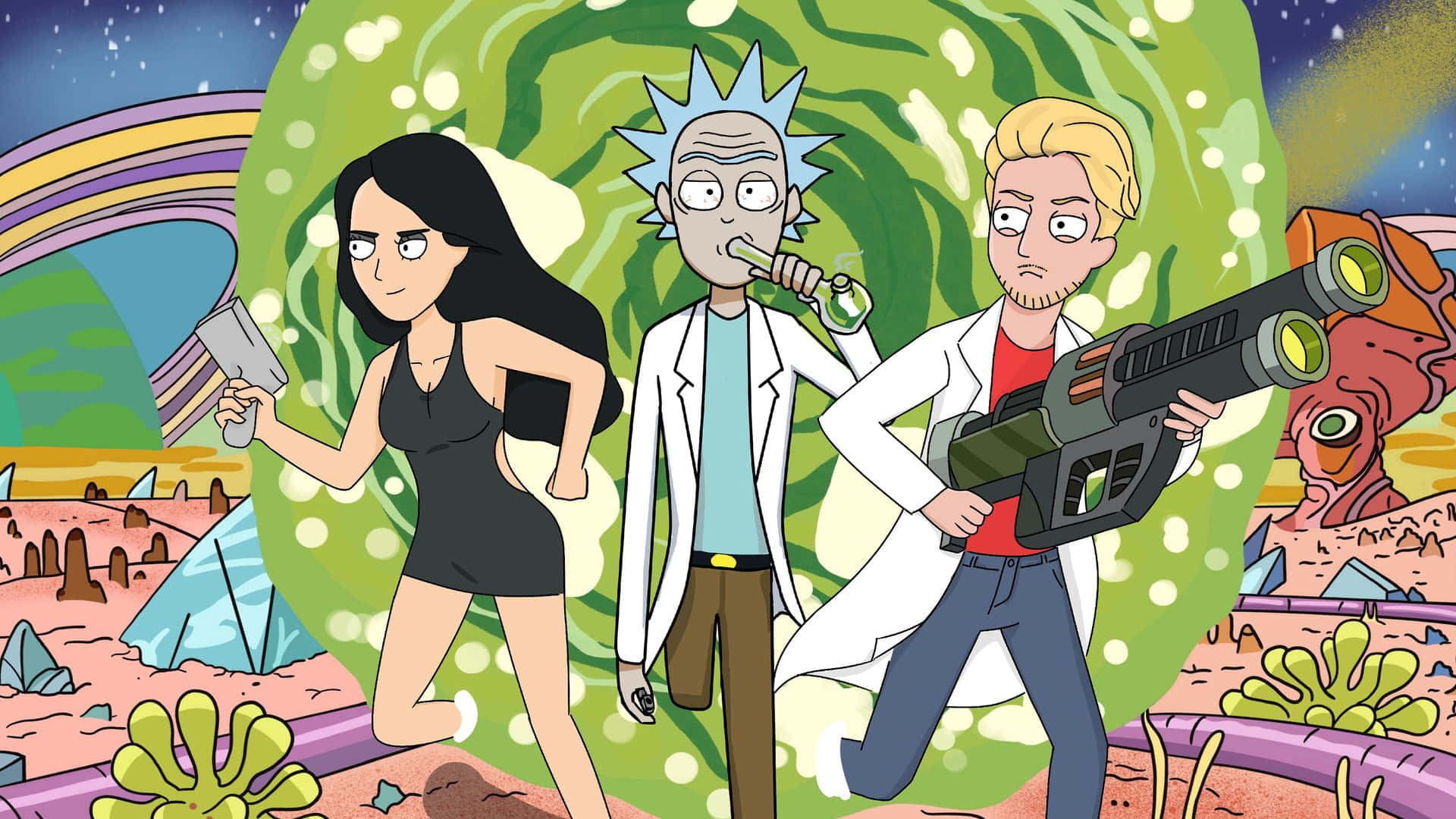 Upgrade your computer with a Rick and Morty Laptop Skin Wallpaper