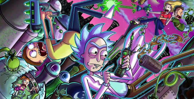 "Explore the multiverse on any device with Rick and Morty!" Wallpaper