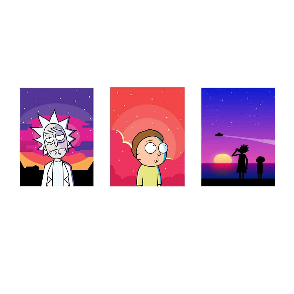 Kom ind i den animerede verden af Rick og Morty til din Macbook. Wallpaper