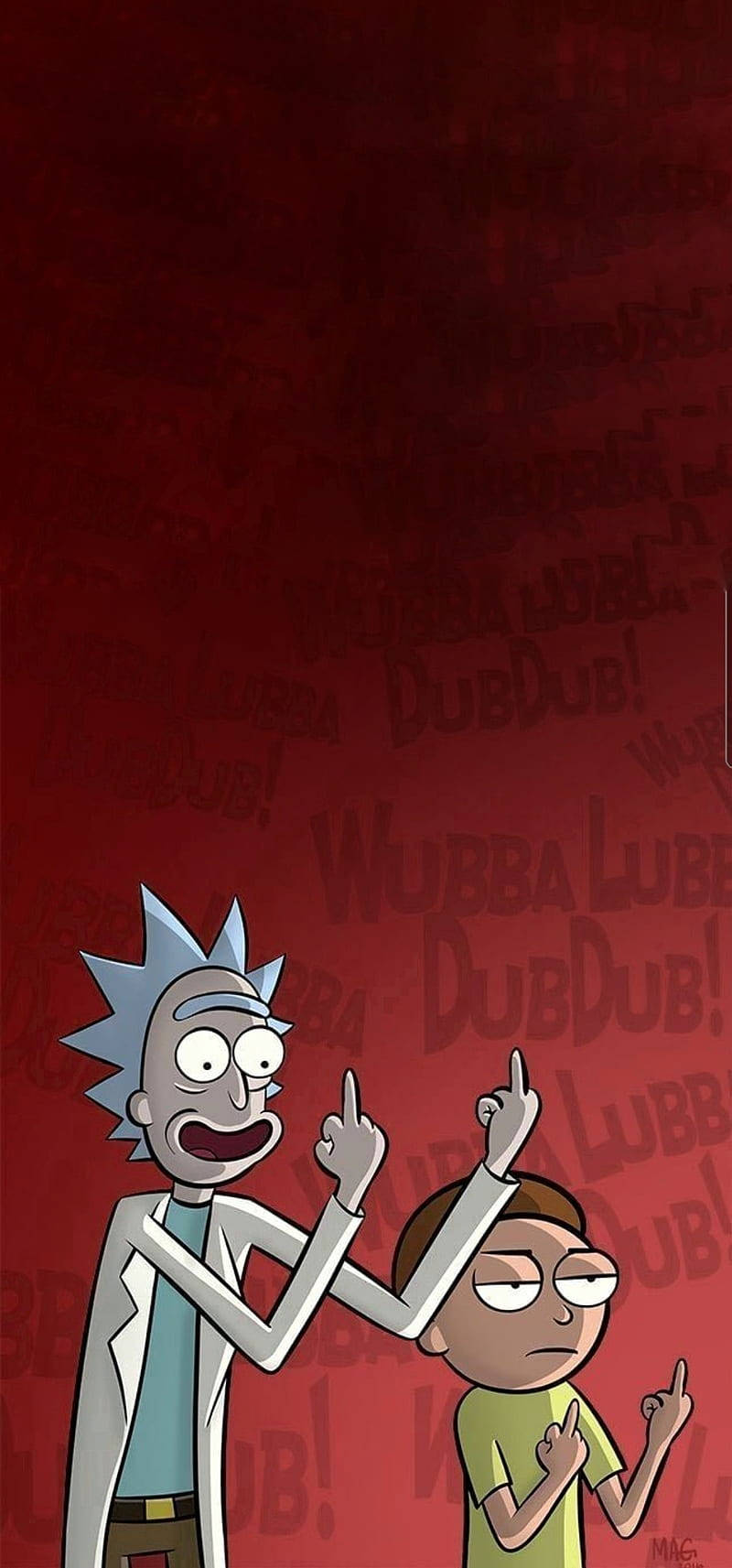 Rick And Morty Phone Red Wubba Background