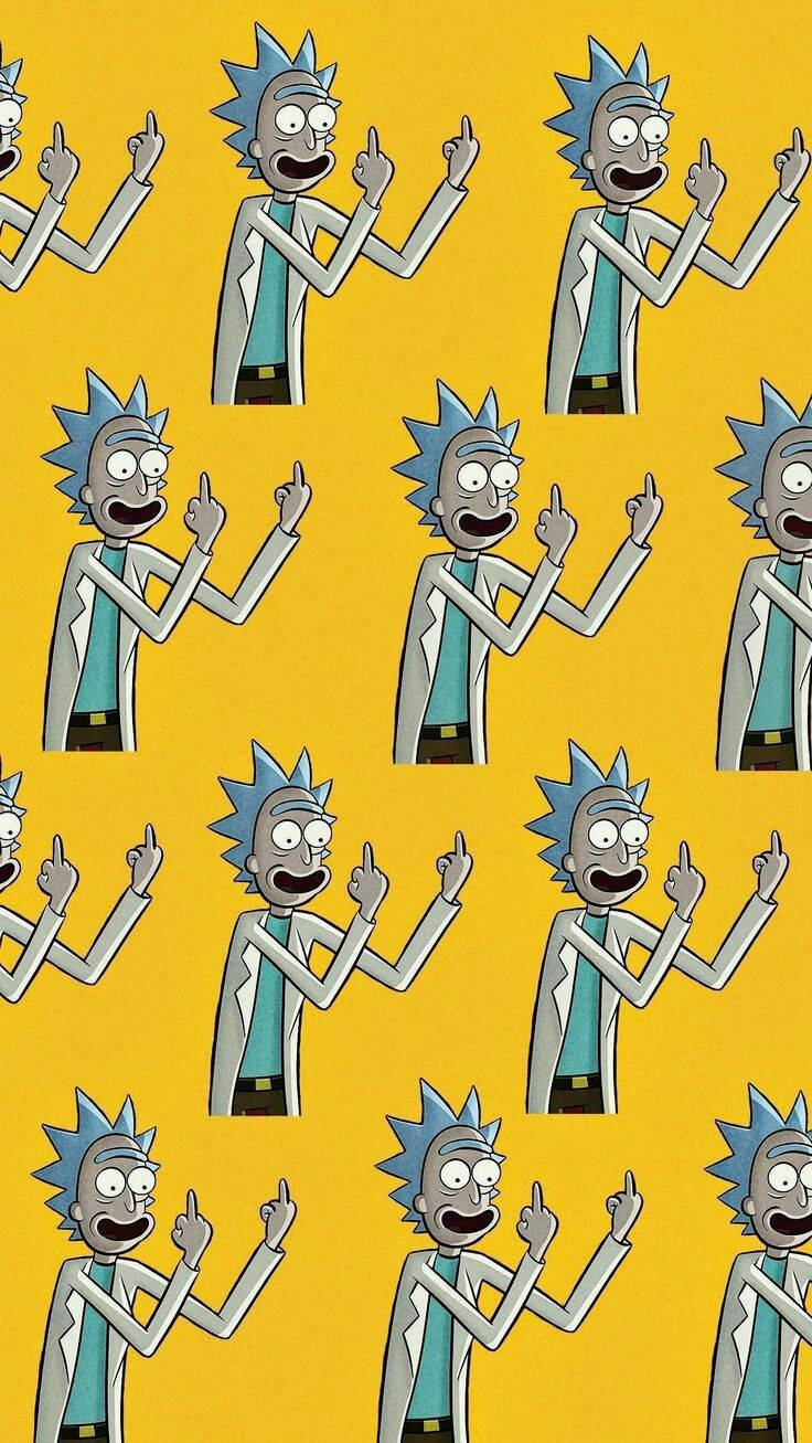 Rick And Morty Phone Yellow Background