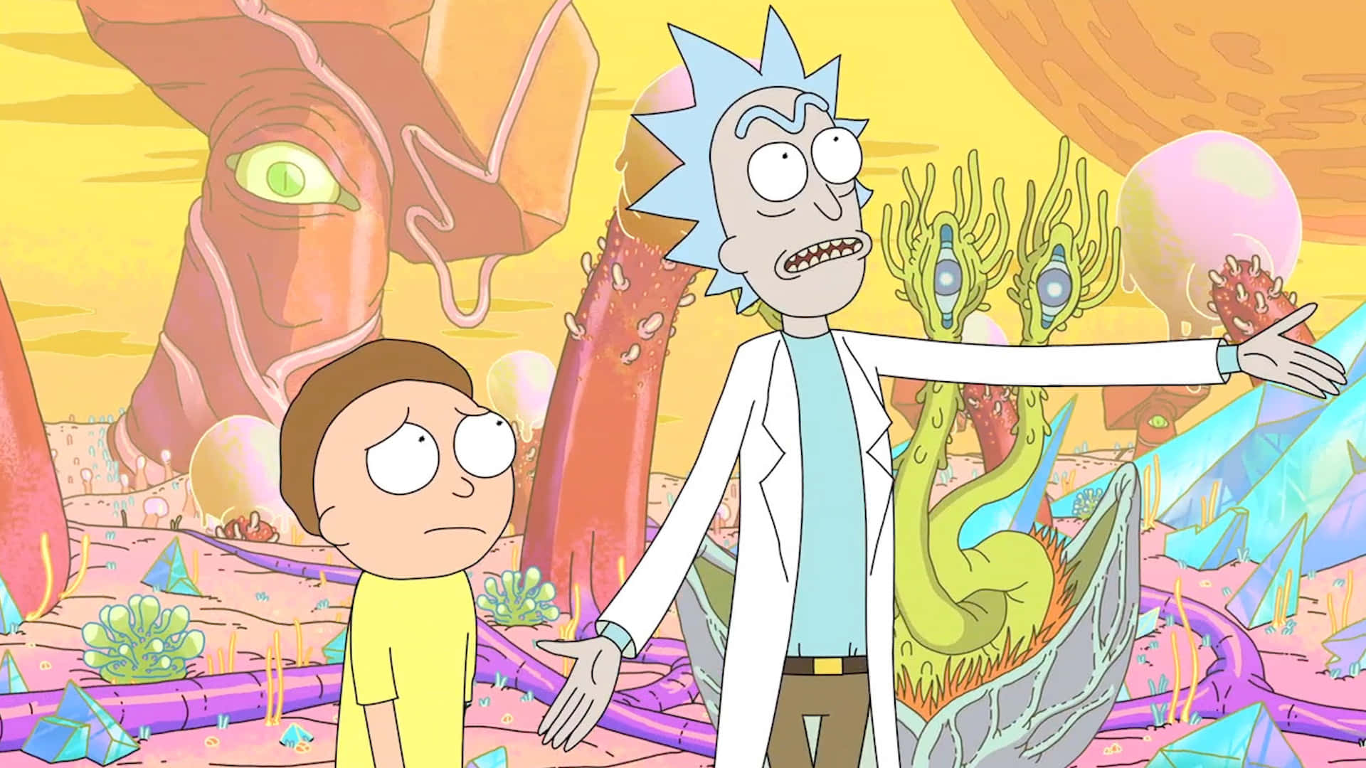 Rick and Morty having a wild time