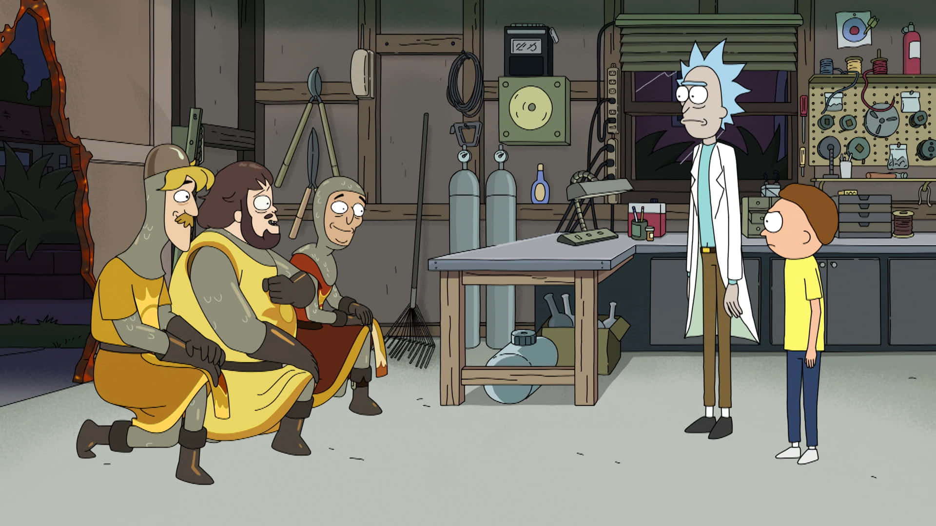 Rick and Morty doing what they do best: getting up to antics.