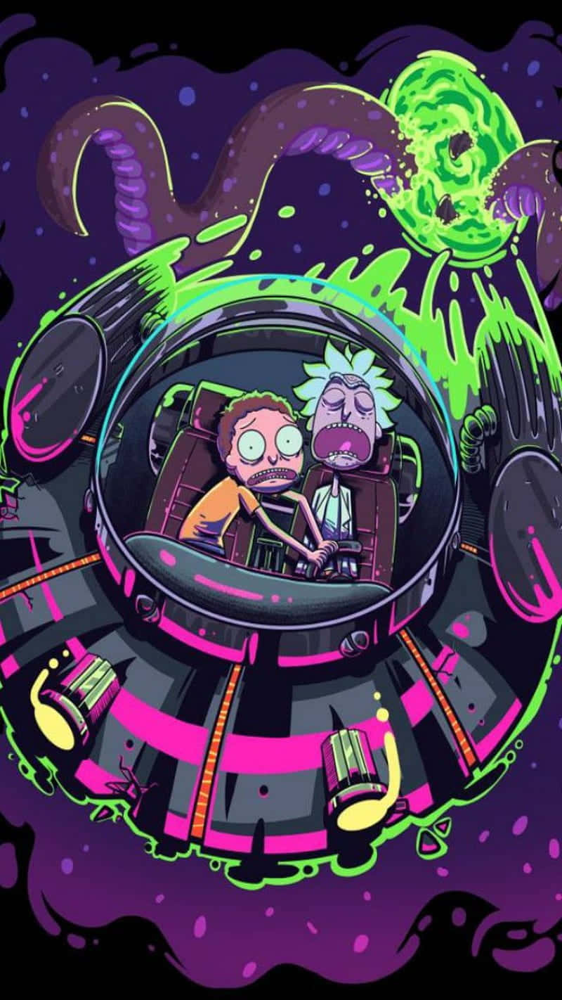 Rick And Morty Portal Spaceship Wallpaper