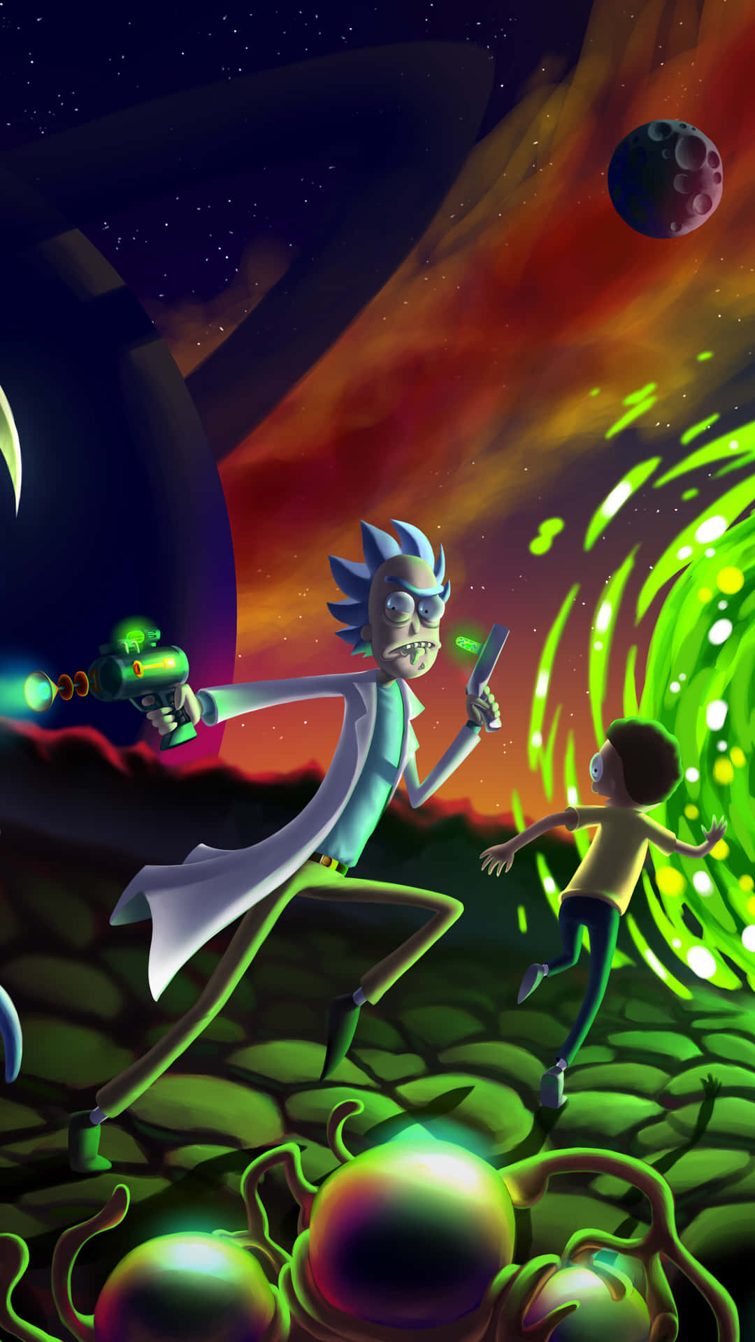 "Travel Through Dimensions With Rick And Morty!" Wallpaper