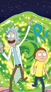 Rick And Morty Portal Cartoon Mobile Wallpaper