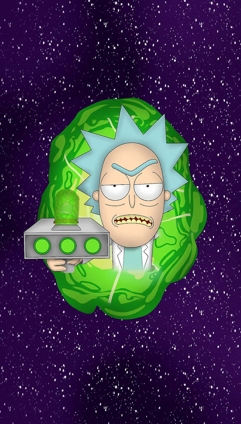 Rick and Morty step through a portal into a new adventure Wallpaper