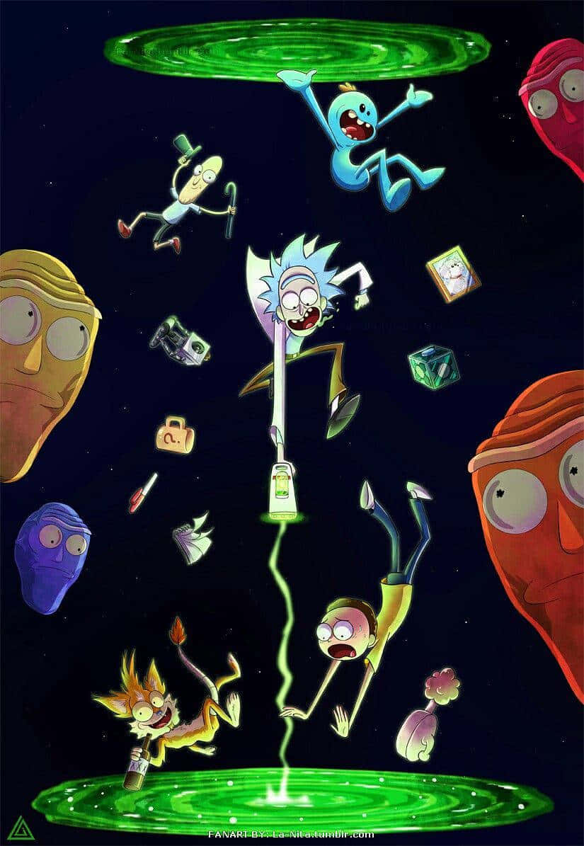 Download Rick And Morty Up And Down Portal Wallpaper | Wallpapers.com