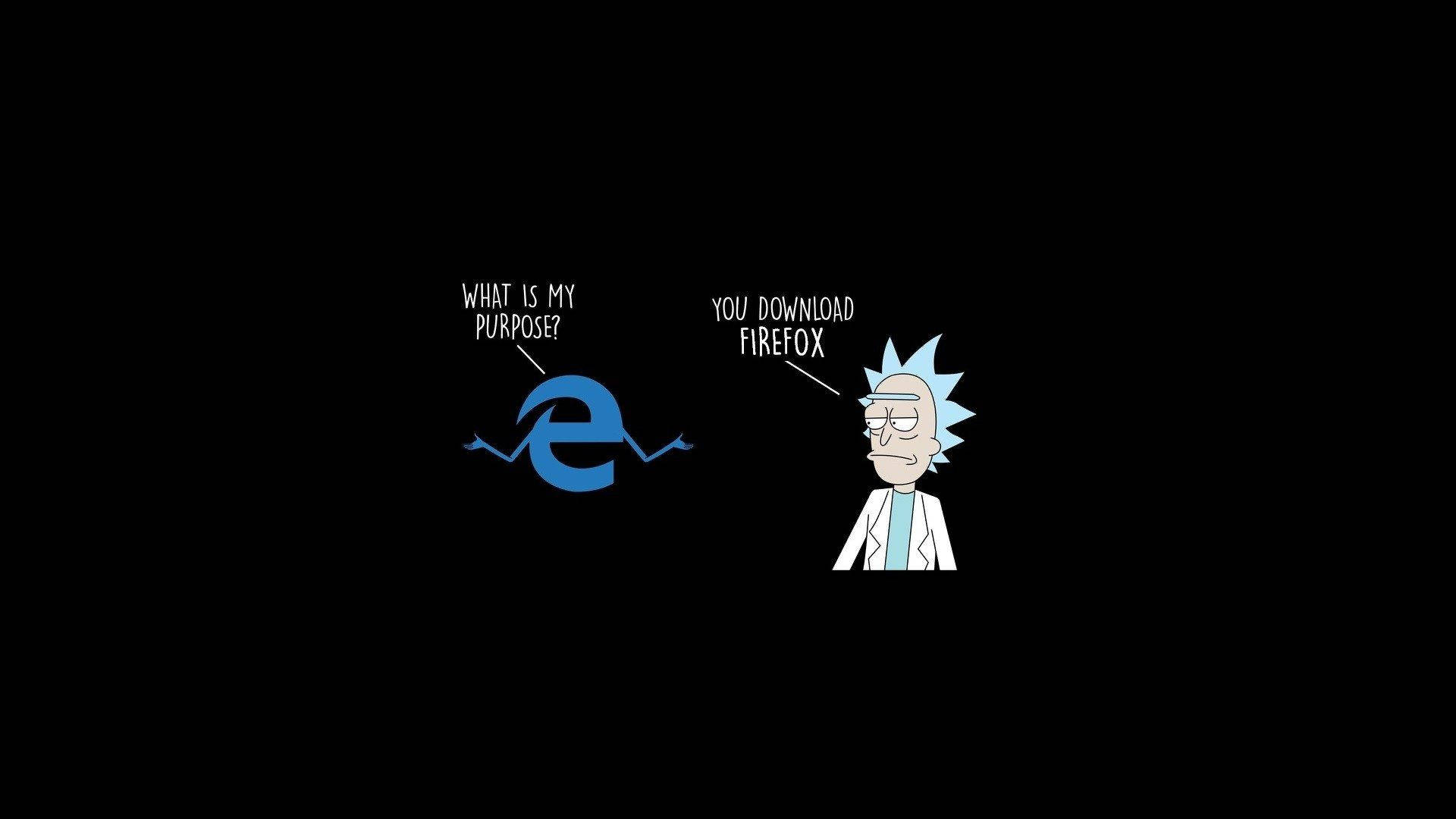 Rick And Morty Rick With Internet Explorer Background