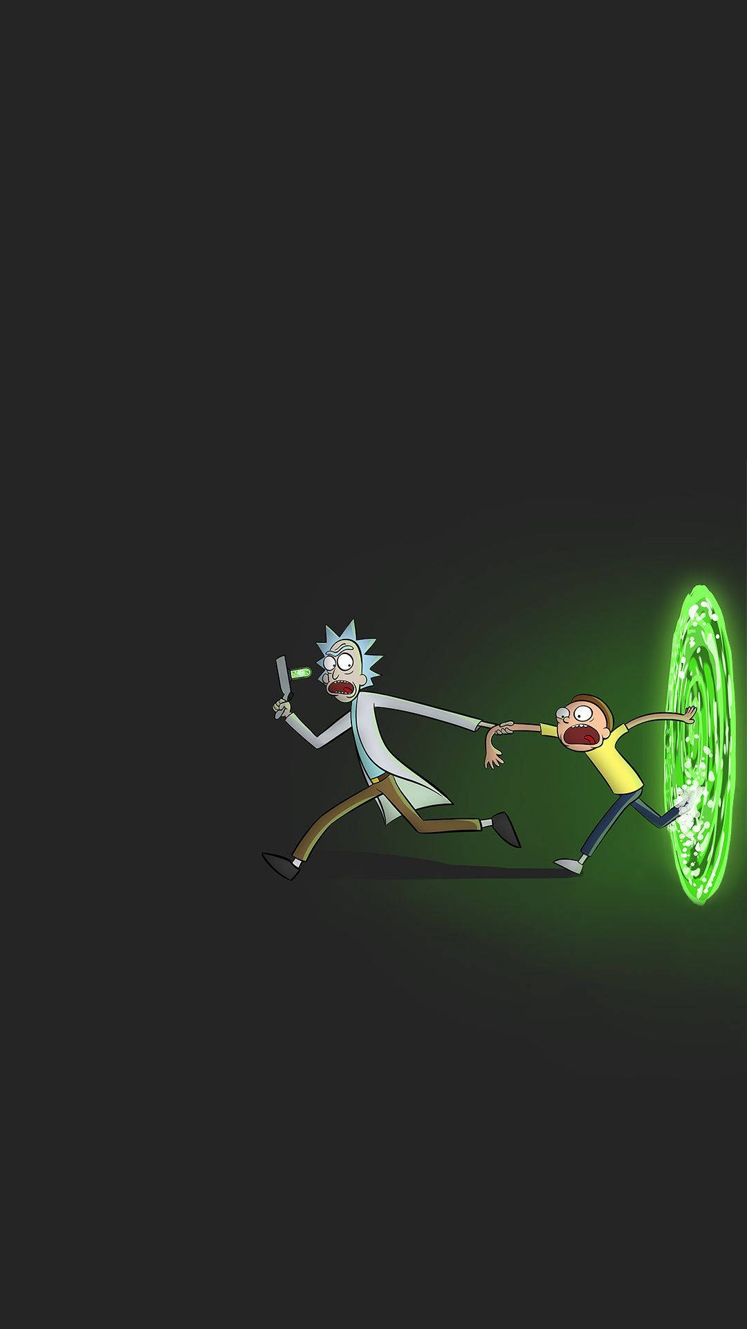 Rick And Morty Running Away From Portal Background