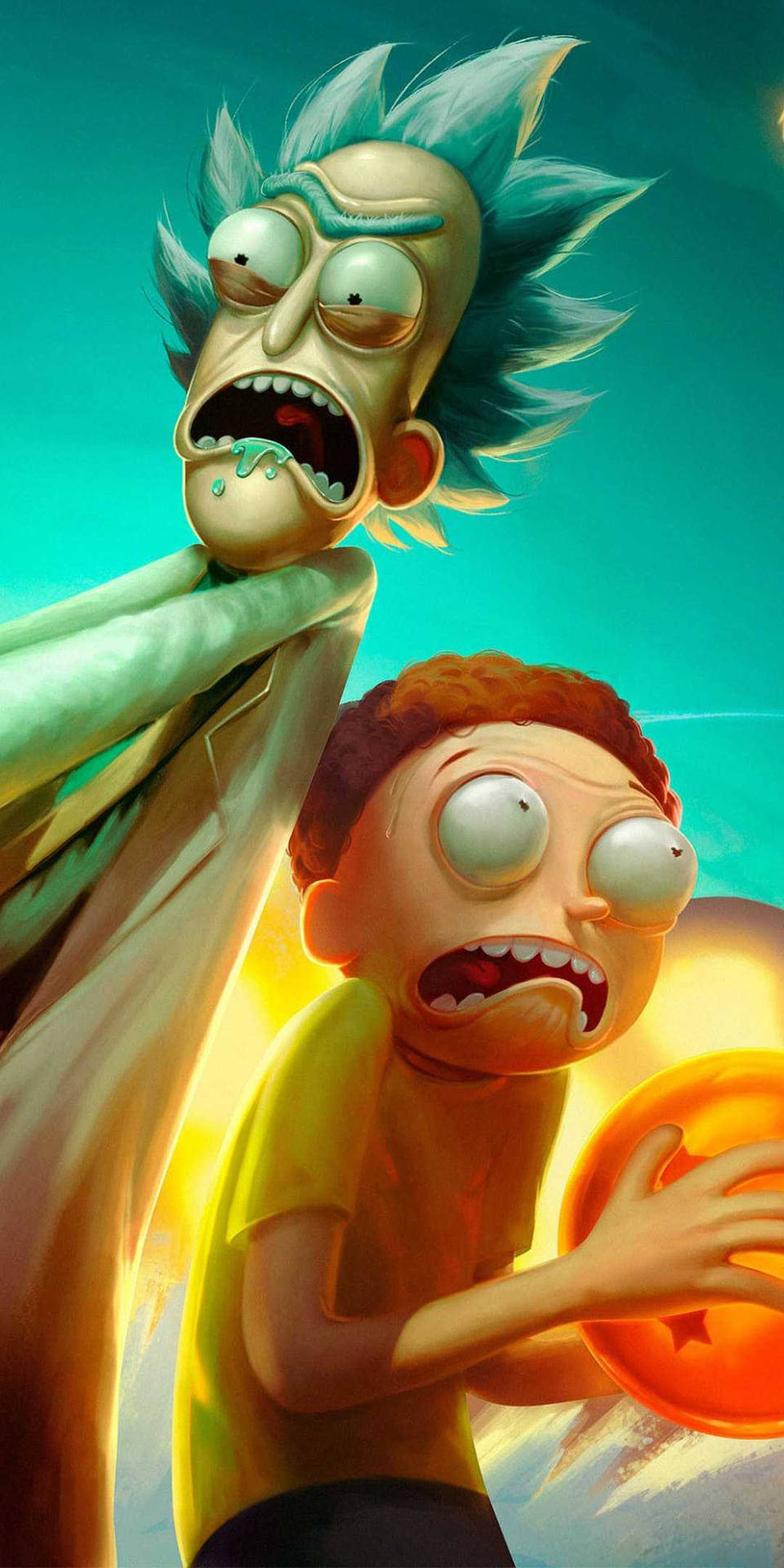Rick And Morty Scared Tablet Wallpaper Wallpaper