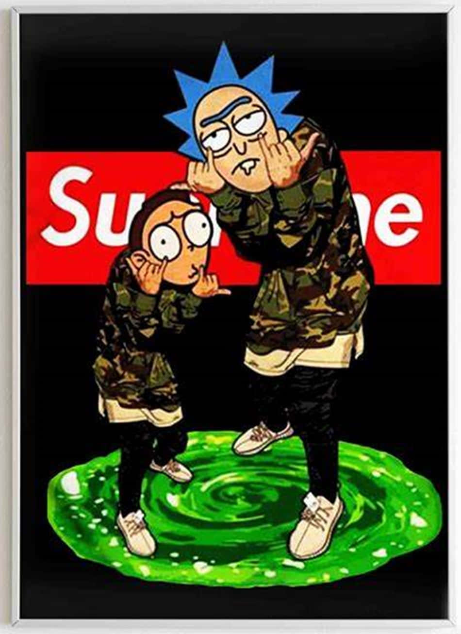 Rick And Morty Supreme Wallpaper