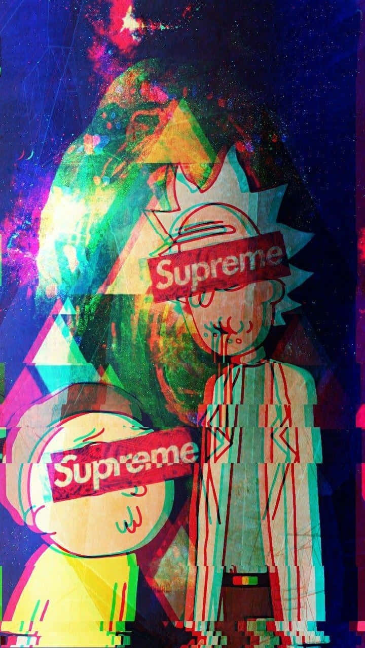 Rick And Morty Supreme Trippy Aesthetic Wallpaper