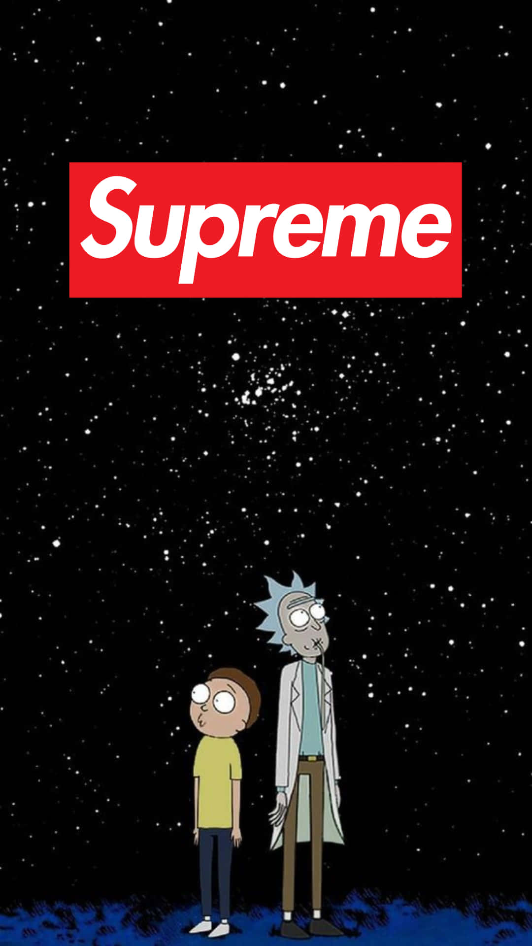 Stylish Rick And Morty Supreme Merchandise Wallpaper