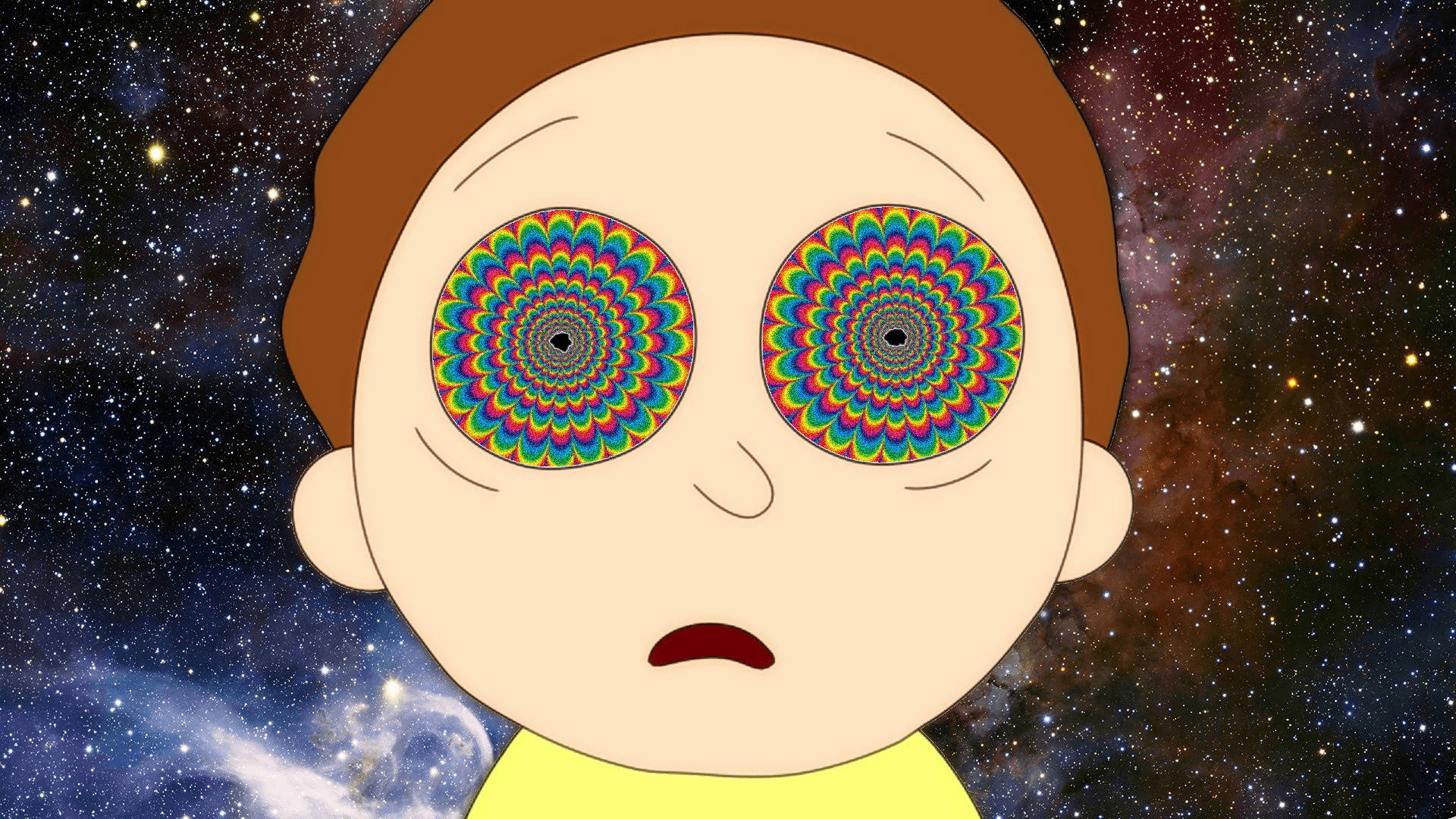 Rick And Morty Trippy Eyesf Wallpaper