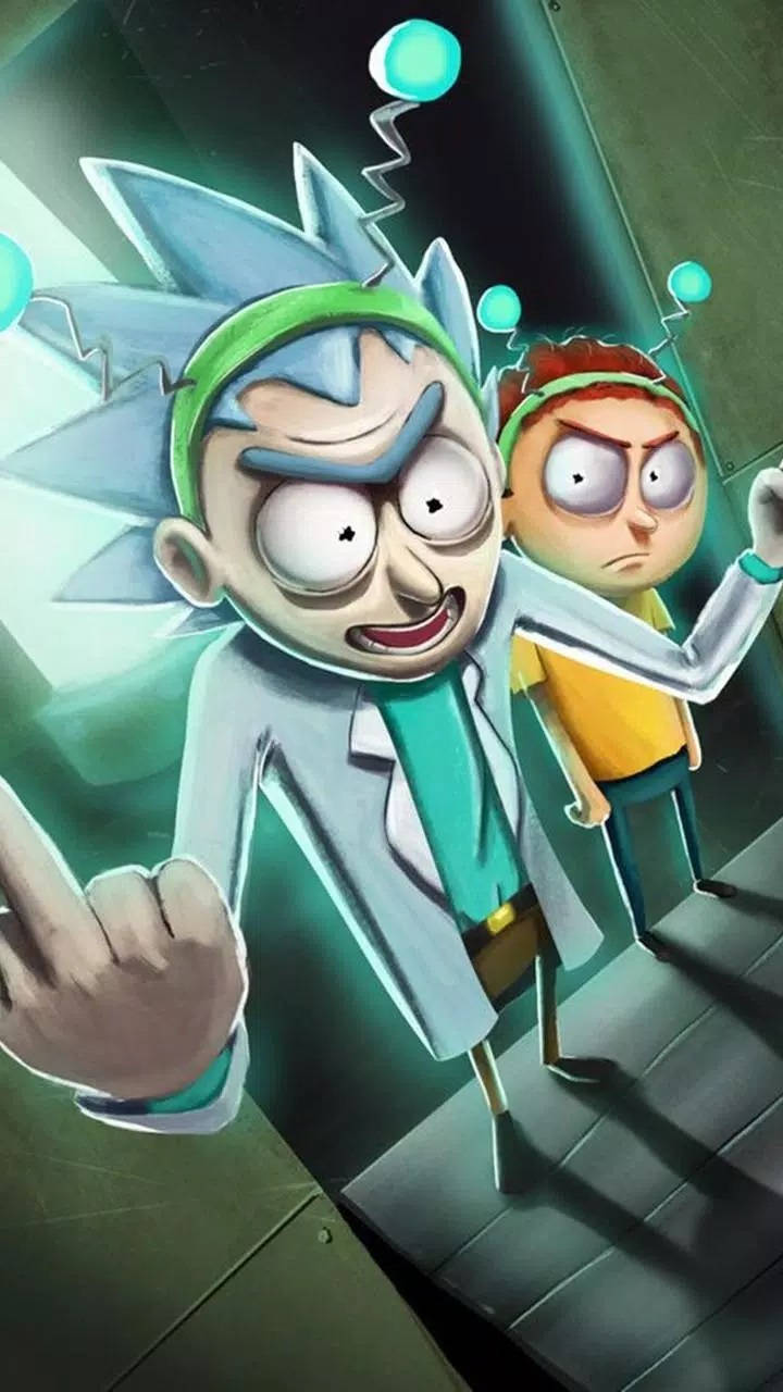Rick And Morty Wearing Headband Tablet Wallpaper