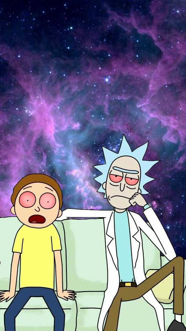 Img  Rick and Morty Smoking a Big Cannabis Joint Wallpaper