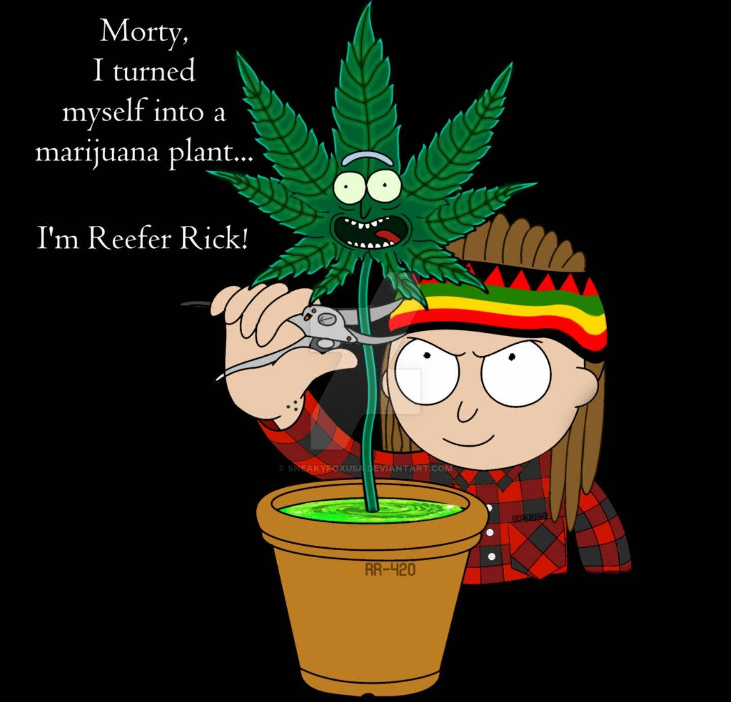 Rick And Morty Weed Reefer Rick Background