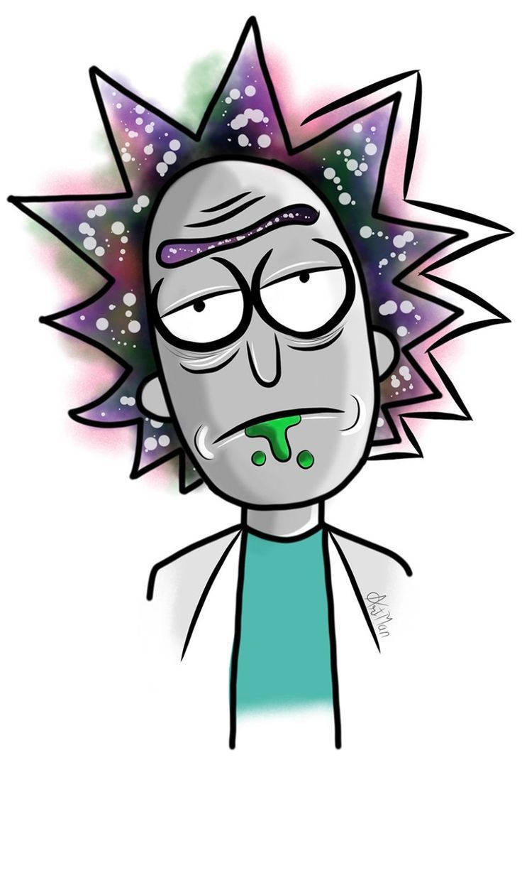 Get ready to enjoy a cosmic adventure through interdimensional space with a joint of Rick and Morty weed. Wallpaper
