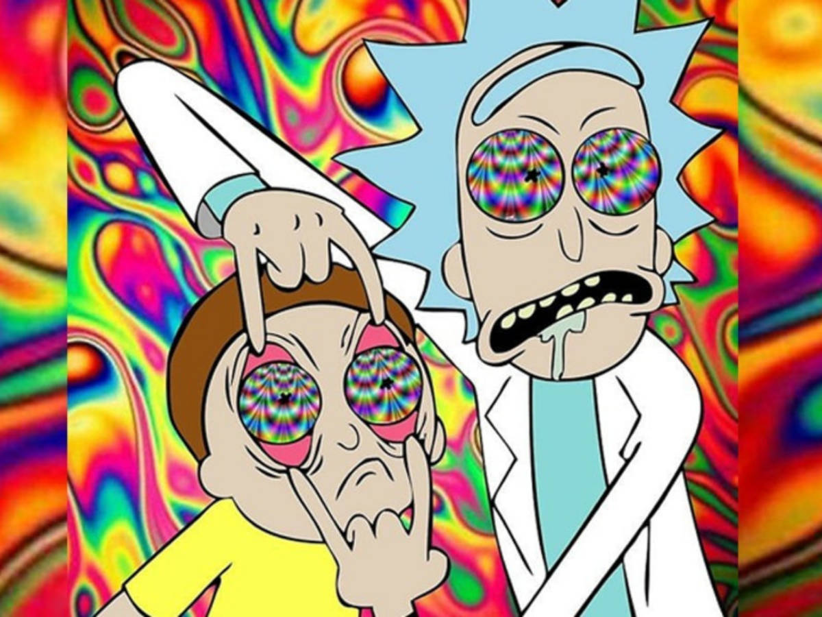 Get ready to take a ride in the multiverse with Rick and his special blend of weed! Wallpaper