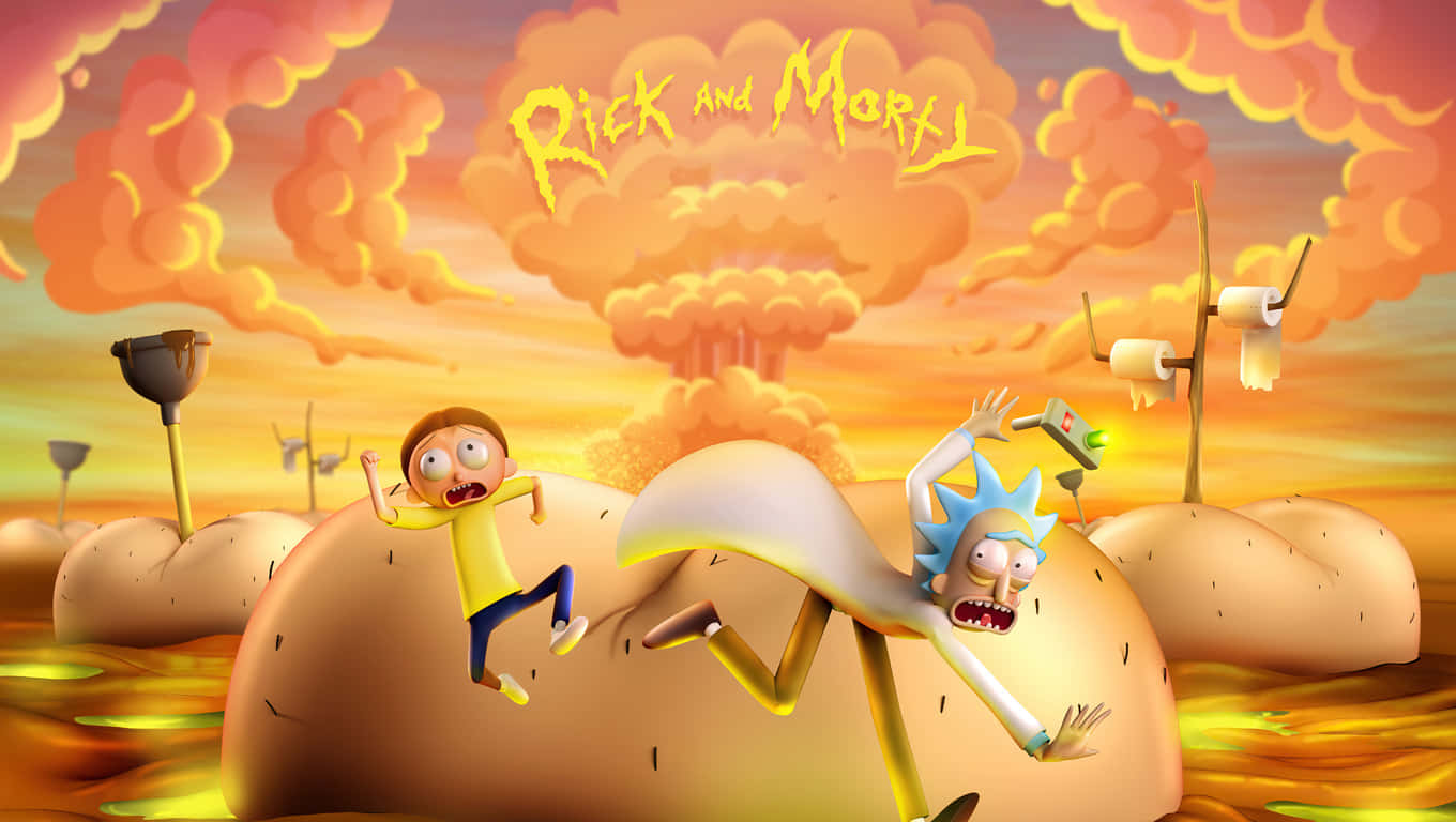 Fondode Zoom De Rick Y Morty Cayendo.