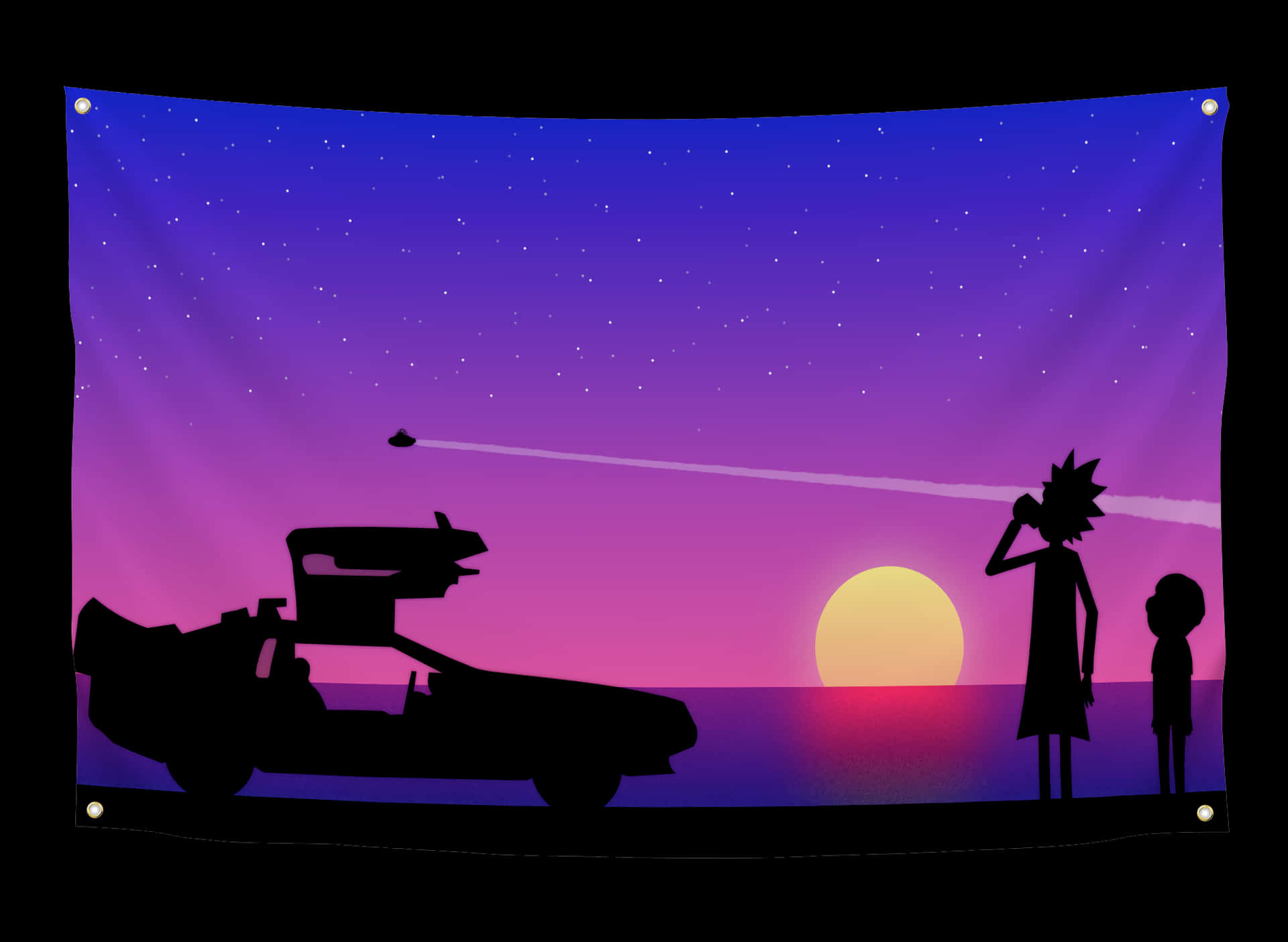 Rick And Morty Zoom Background Sunset