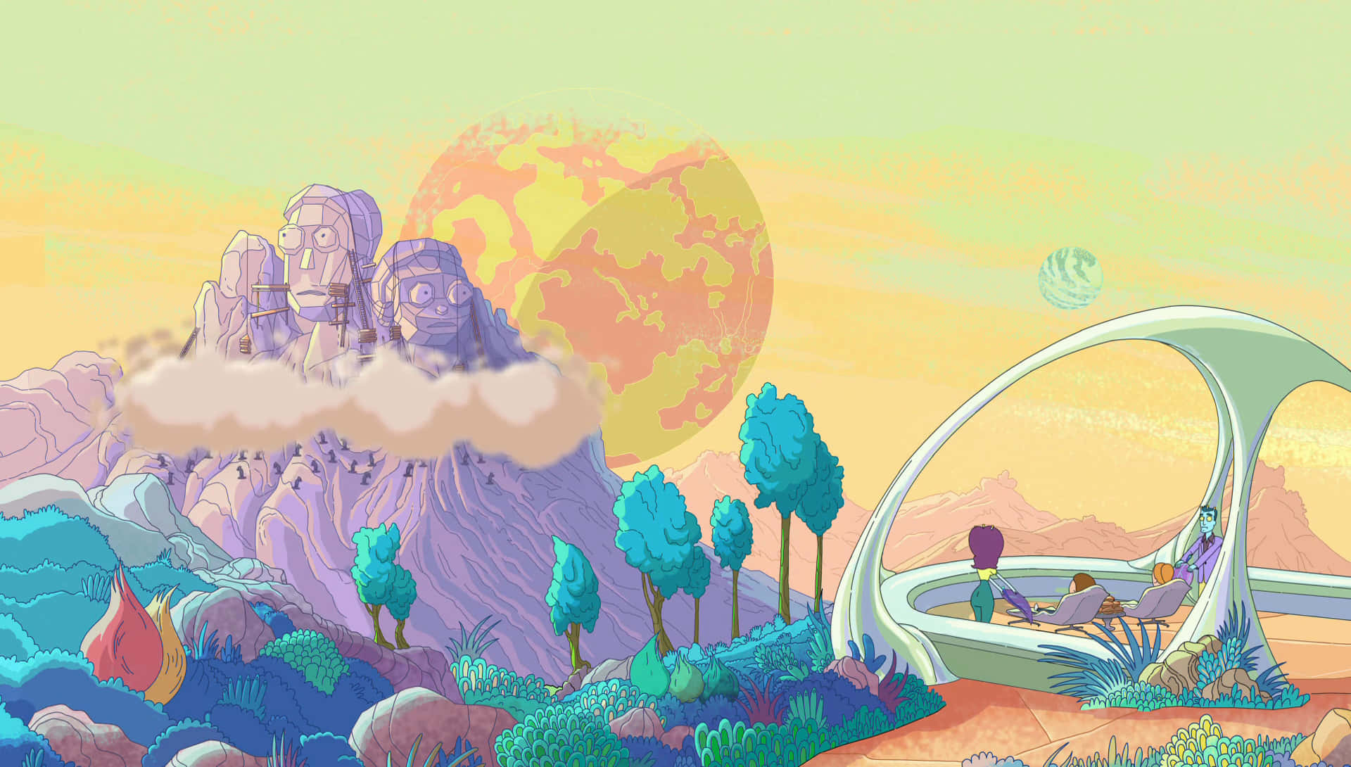Rick And Morty Zoom Background Mountains