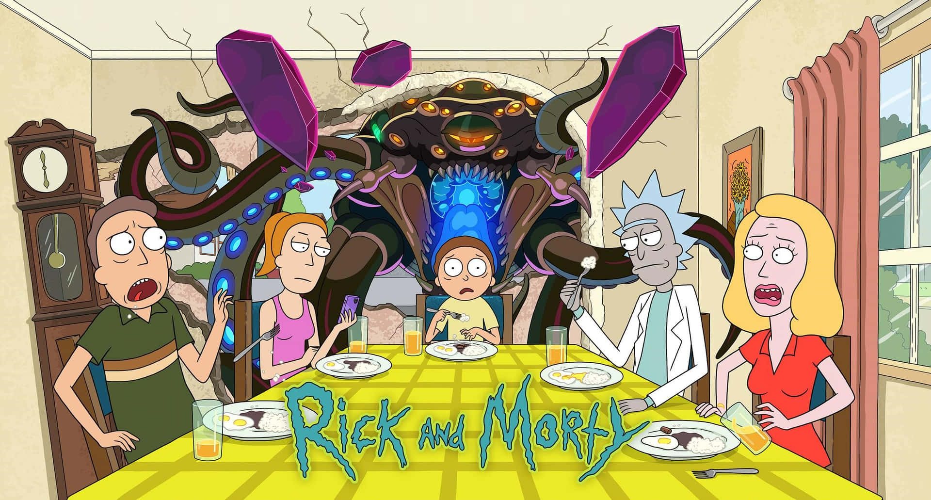 Rick and Morty Adventures in the Multiverse Zoom Background