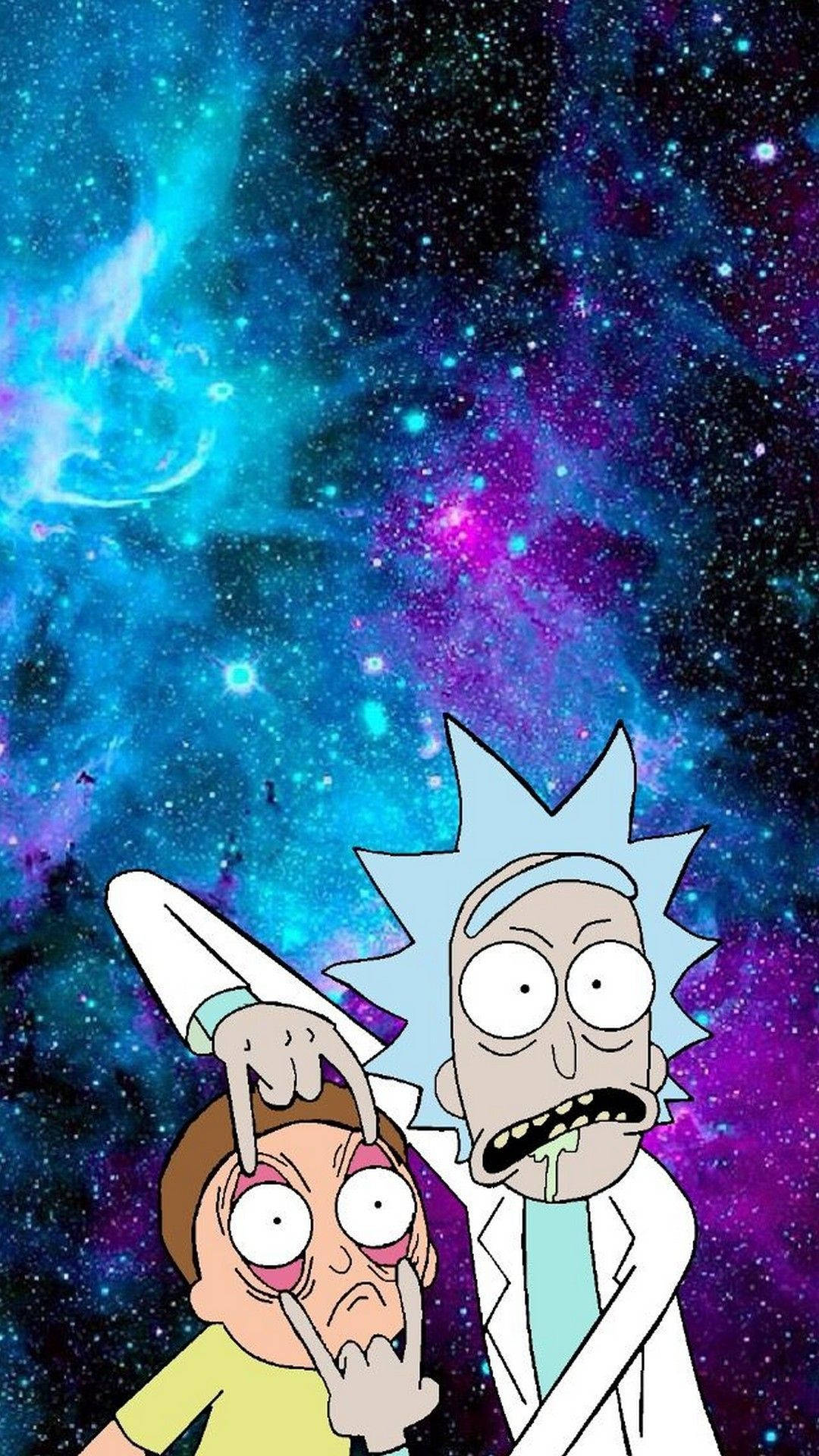 Rick tvang Morty til at åbne sine øjne iPhone tapet Wallpaper