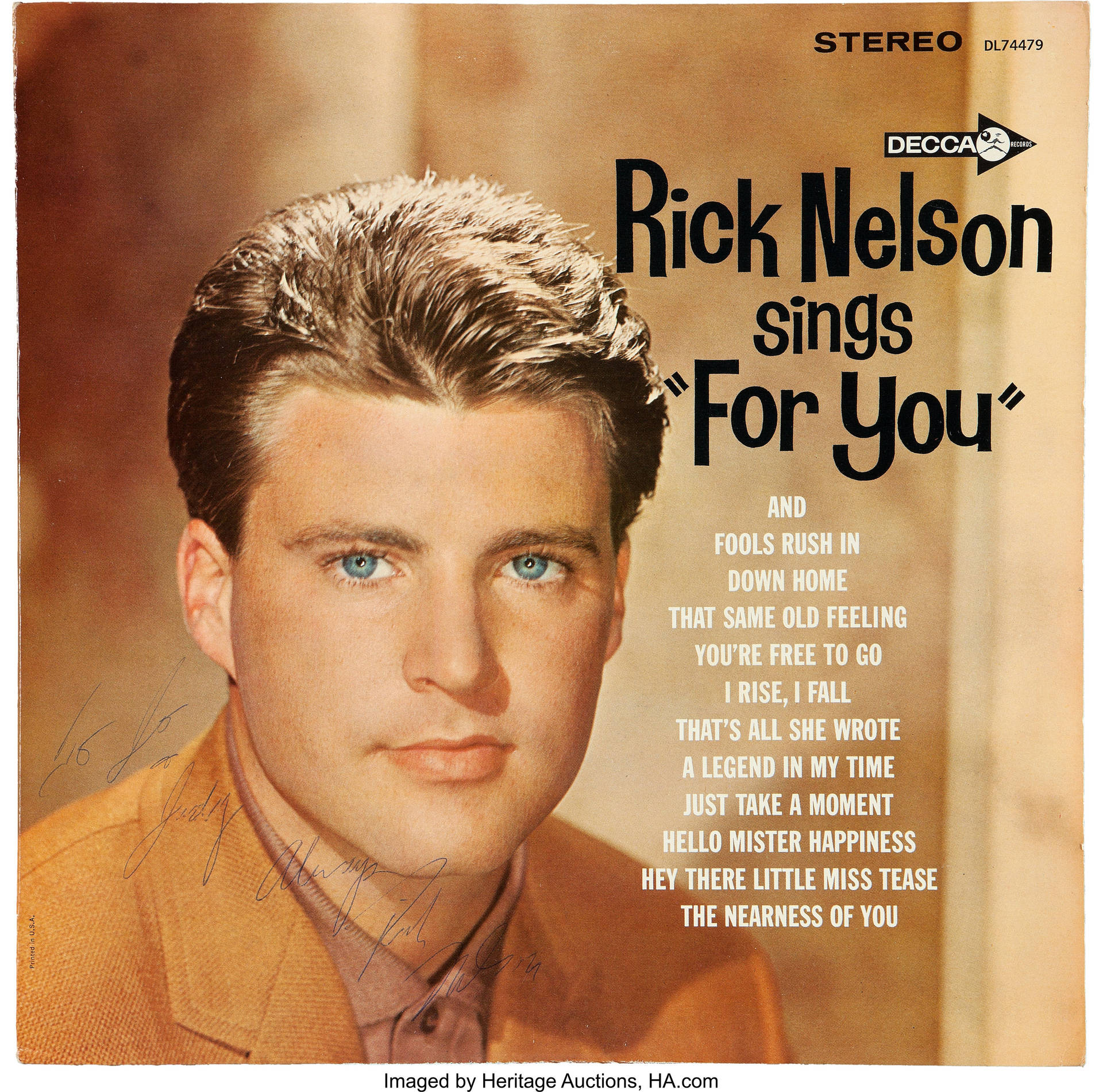 Rick Nelson Sings For You Vinyl Cover Wallpaper