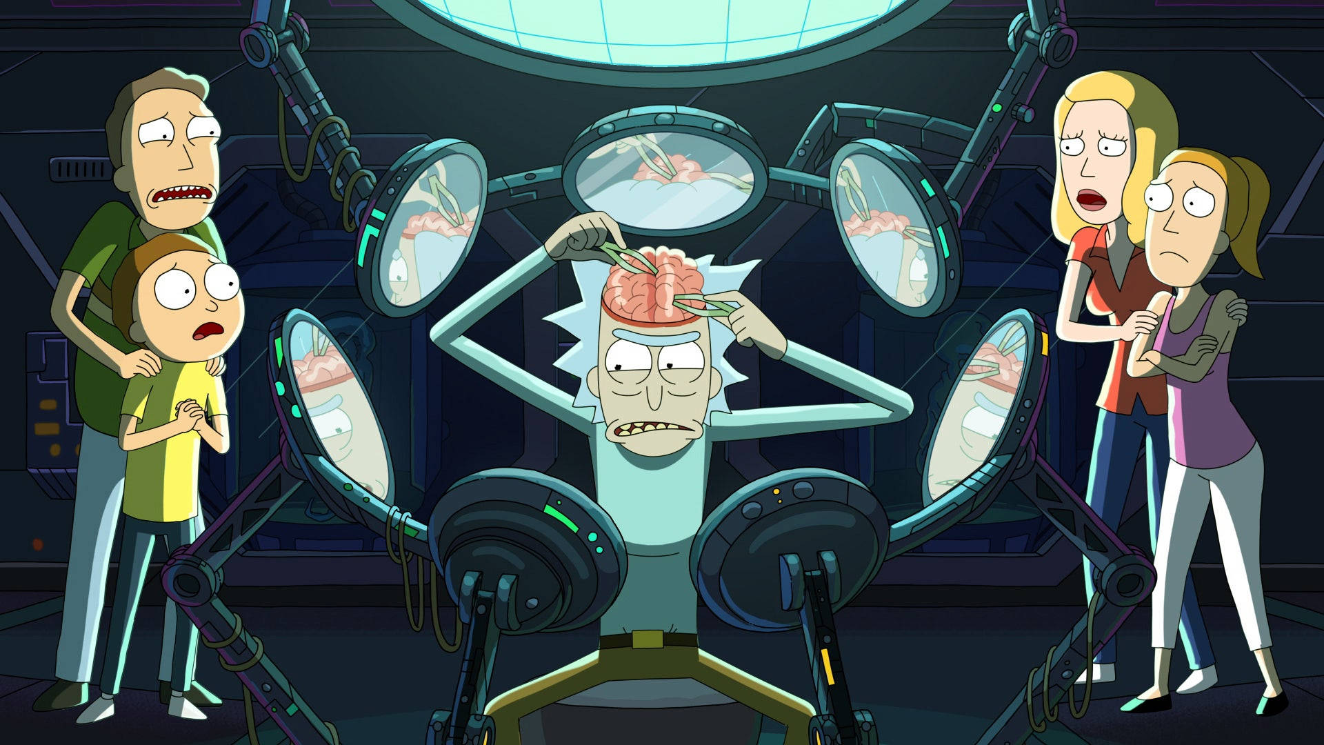 Rick Operating His Own Brain Morty Sad Background
