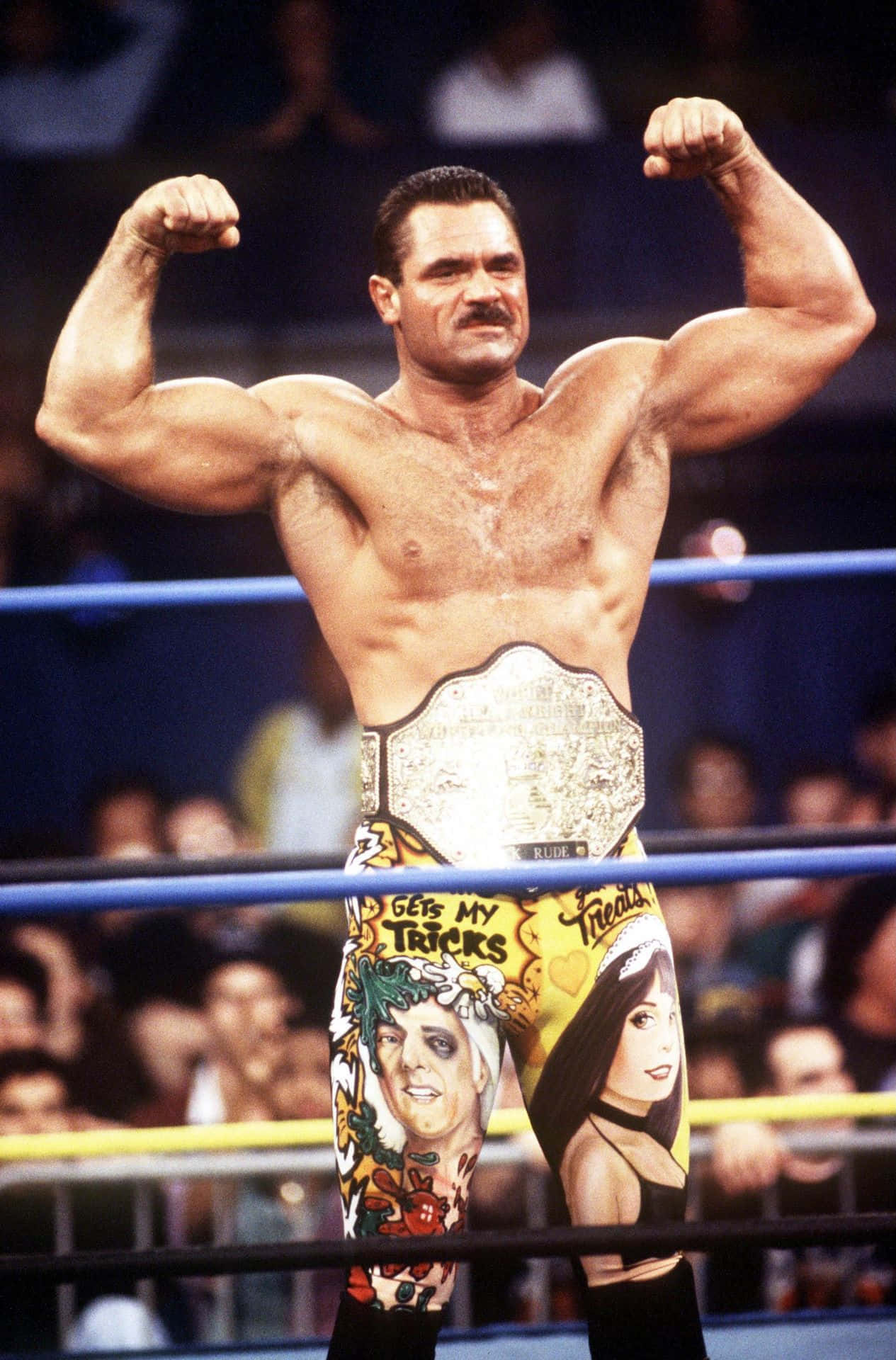"Rick Rude: A Legacy Epitomized by the WWE Title Belt" Wallpaper