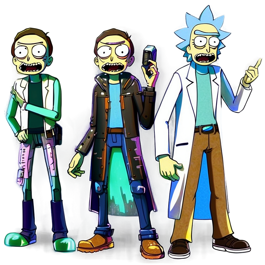 Rick's Morty Clones Png 06242024 PNG