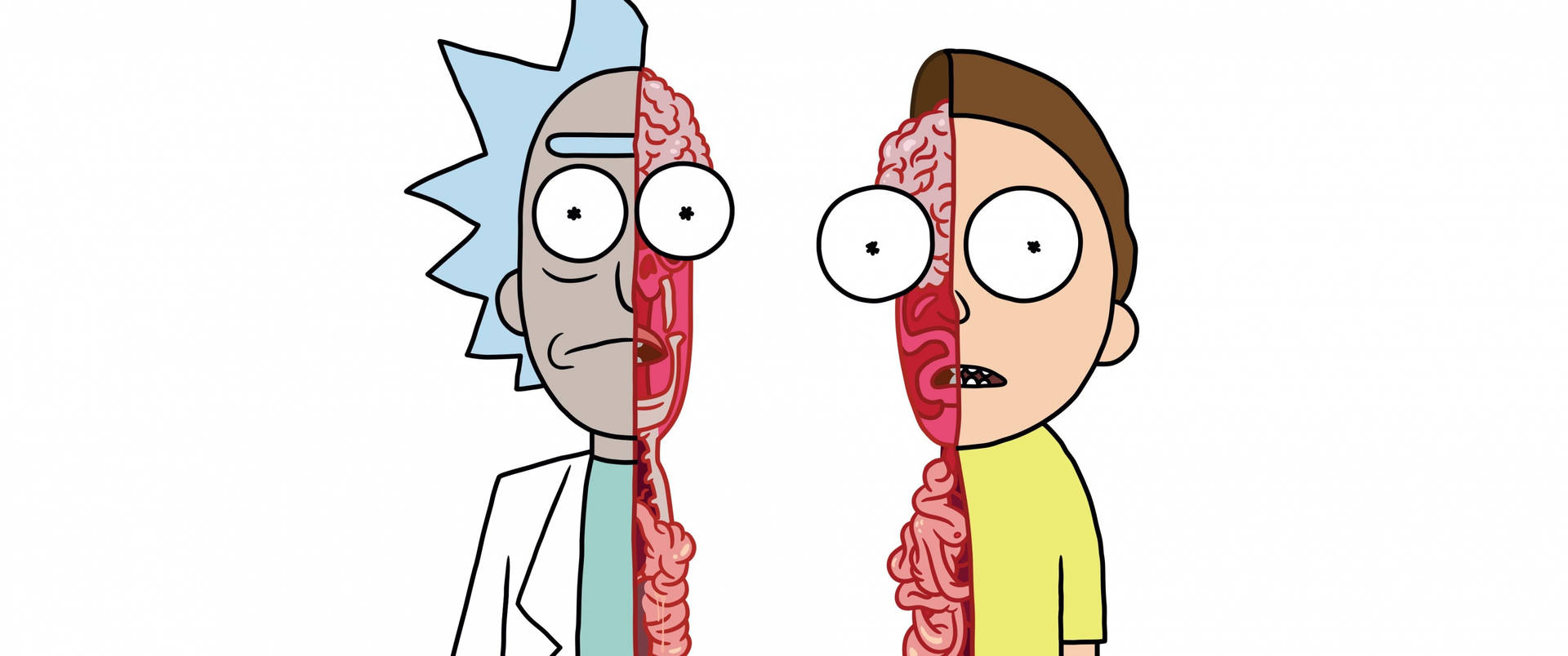 Rick And Morty Are Shown With Their Heads Cut Off Wallpaper