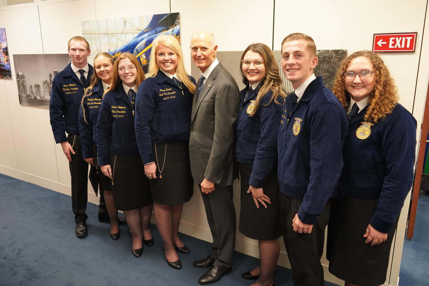 Rick Scott With State Ffa Officers Wallpaper