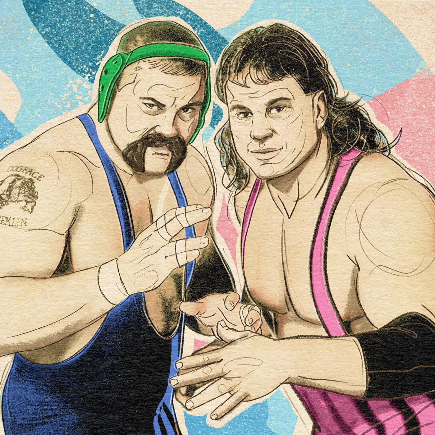 Rick Steiner med Scott Steiner Digital Illustration tapet Wallpaper