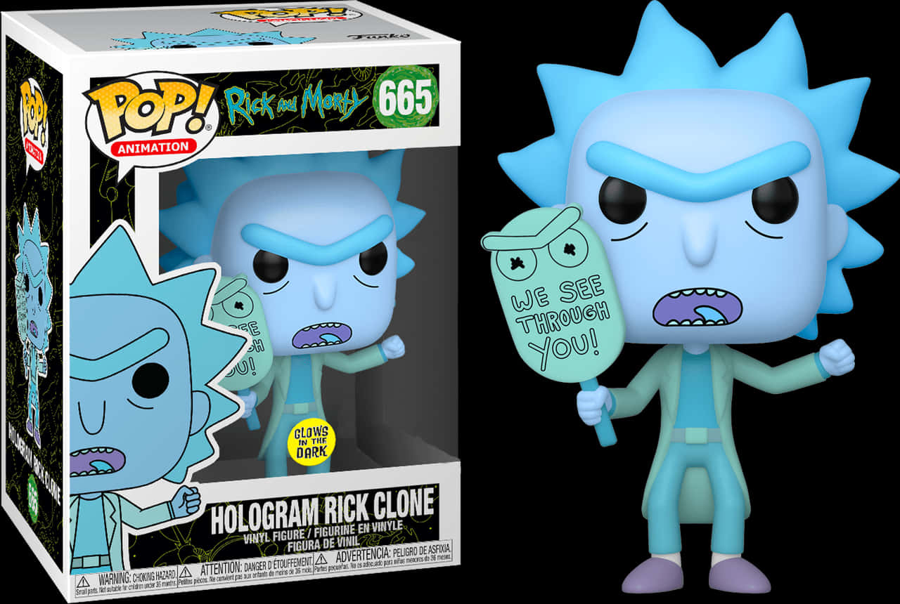 Rickand Morty Hologram Rick Clone Funko Pop PNG
