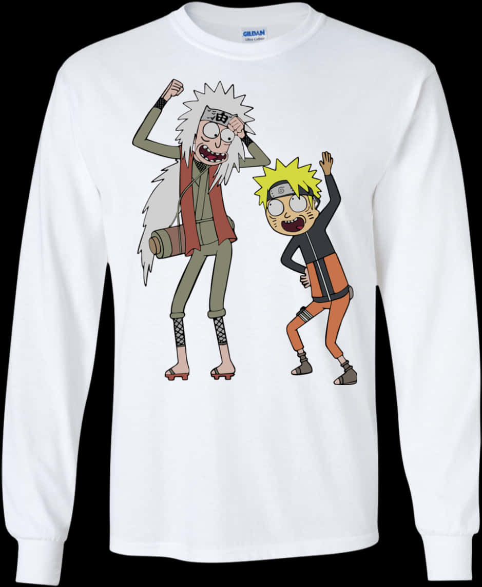 Rickand Morty Naruto Crossover Sweatshirt PNG