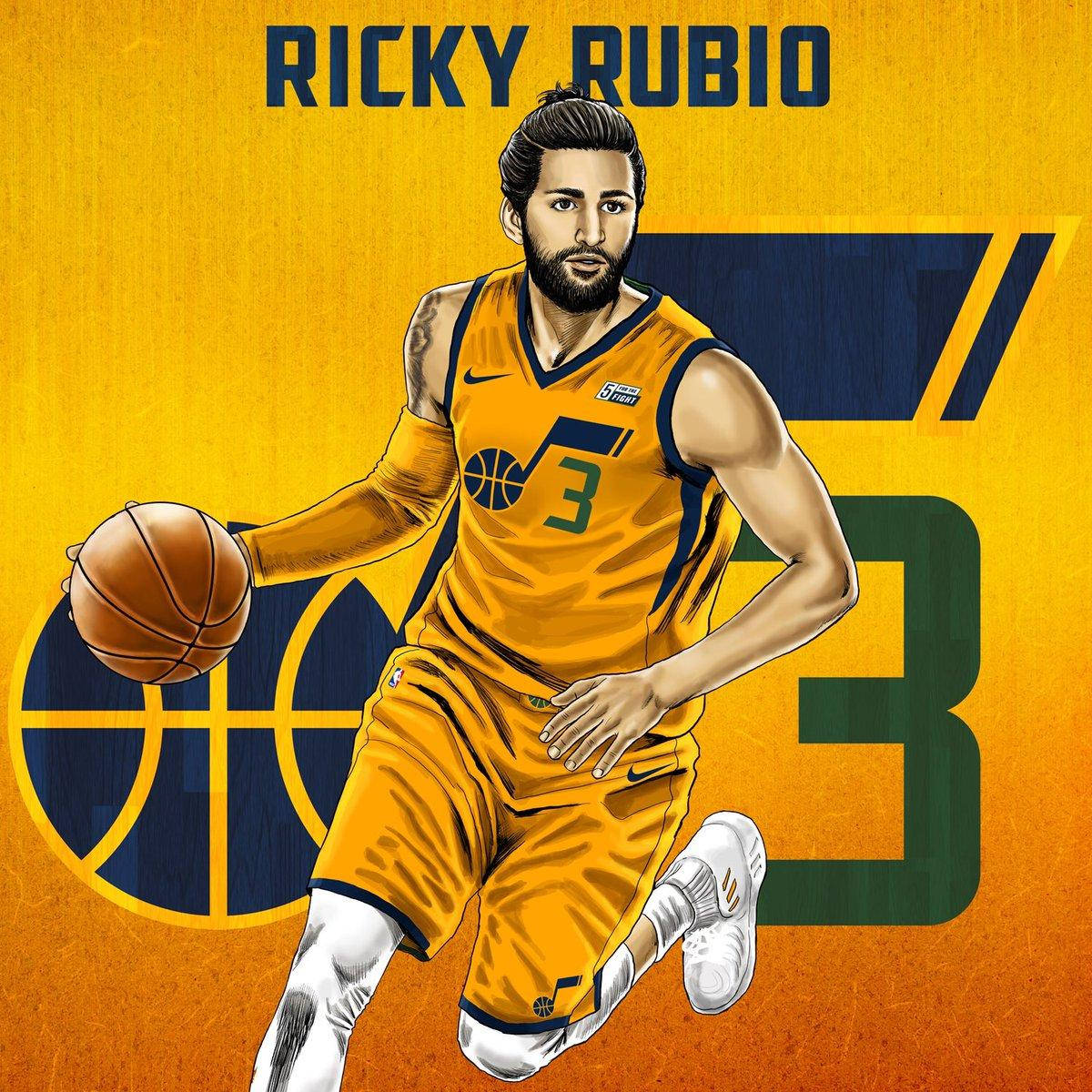 Ricky Rubio Digital Tegning Wallpaper