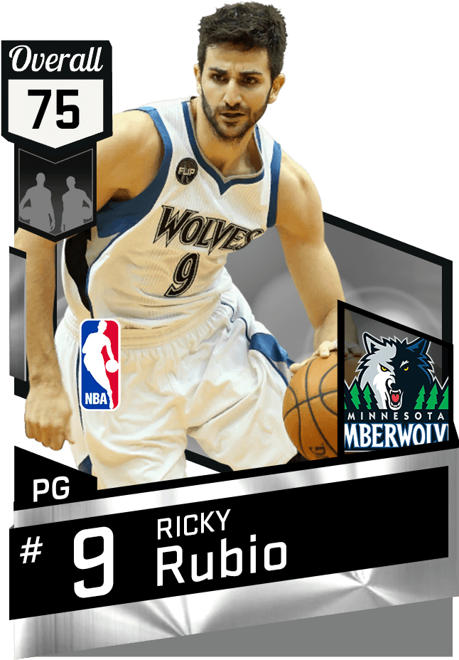 Ricky Rubio Minnesota Timberwolves Card PNG