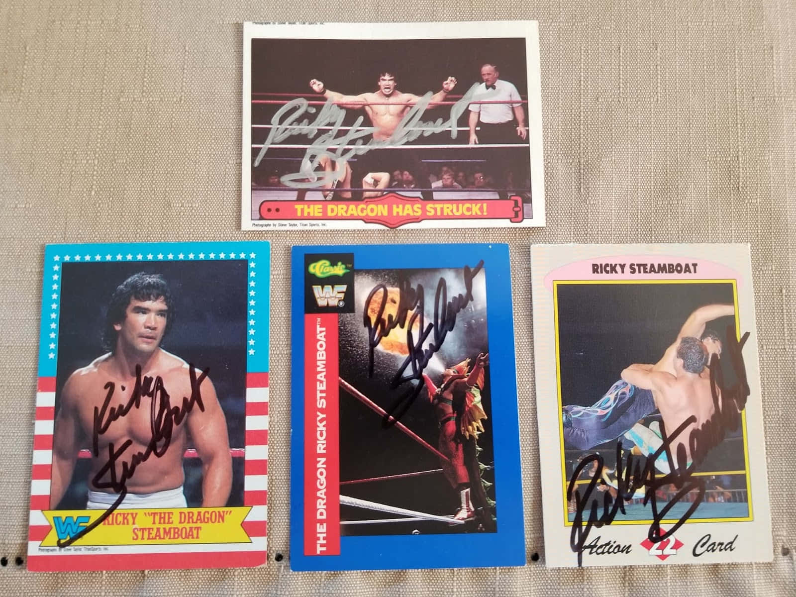 Ricky Steamboat Vintage Signed Trading Cards Wallpaper