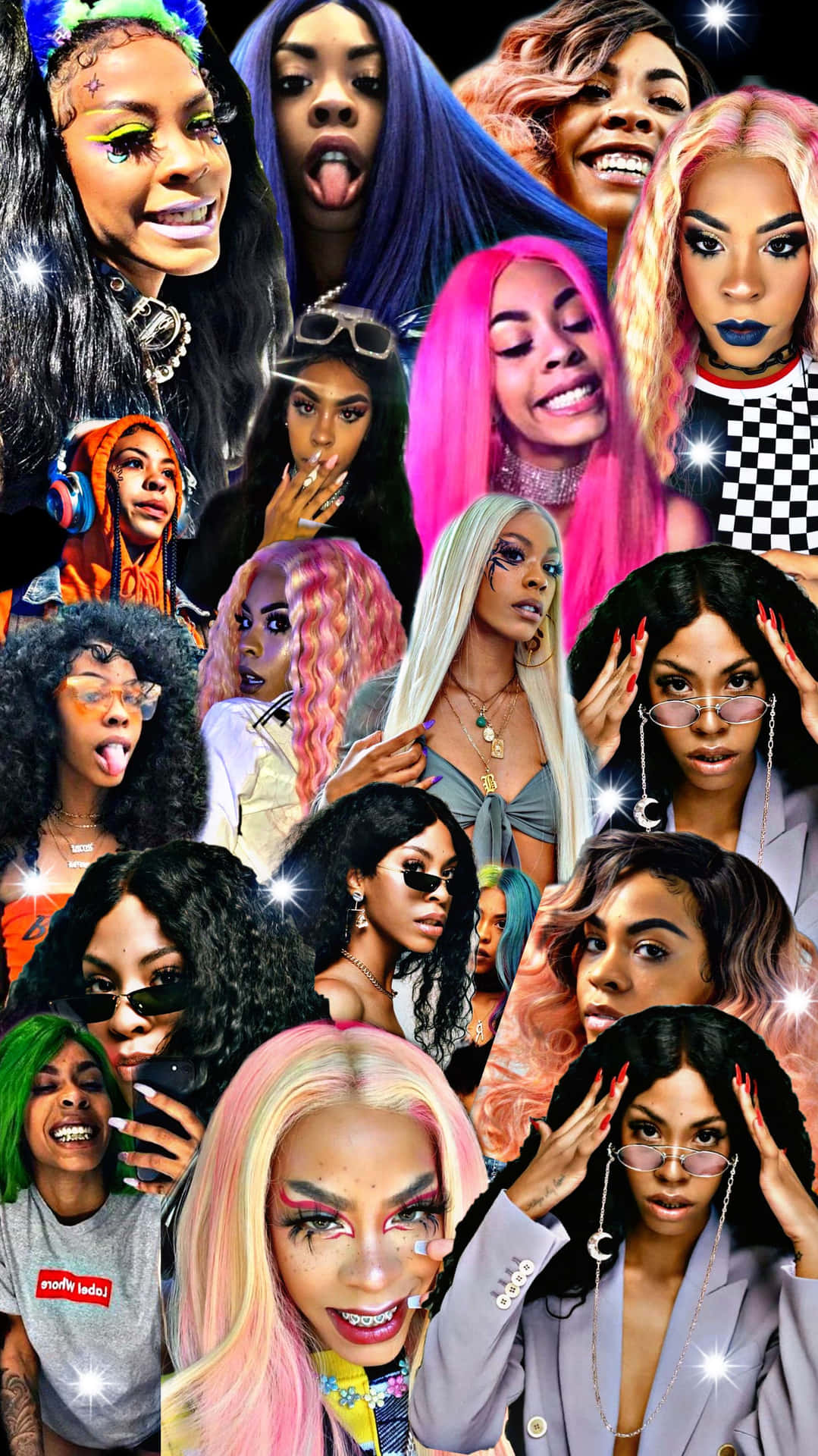 Et collage af kvinder med forskellige frisyrer Wallpaper