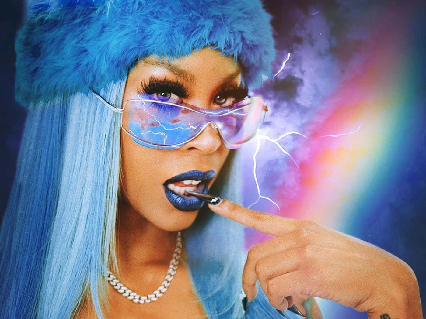 Singer and Rapper Rico Nasty posing for a photo. Wallpaper