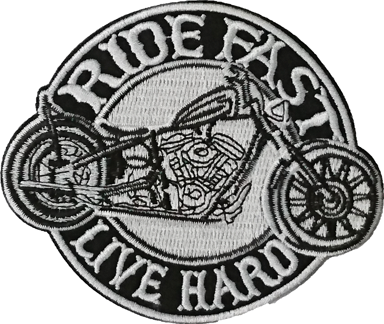 Ride Fast Live Hard Motorcycle Patch PNG